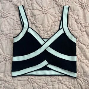 Cider Black and White Crop Top